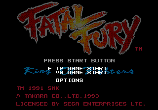 Fatal Fury (USA) Title Screen